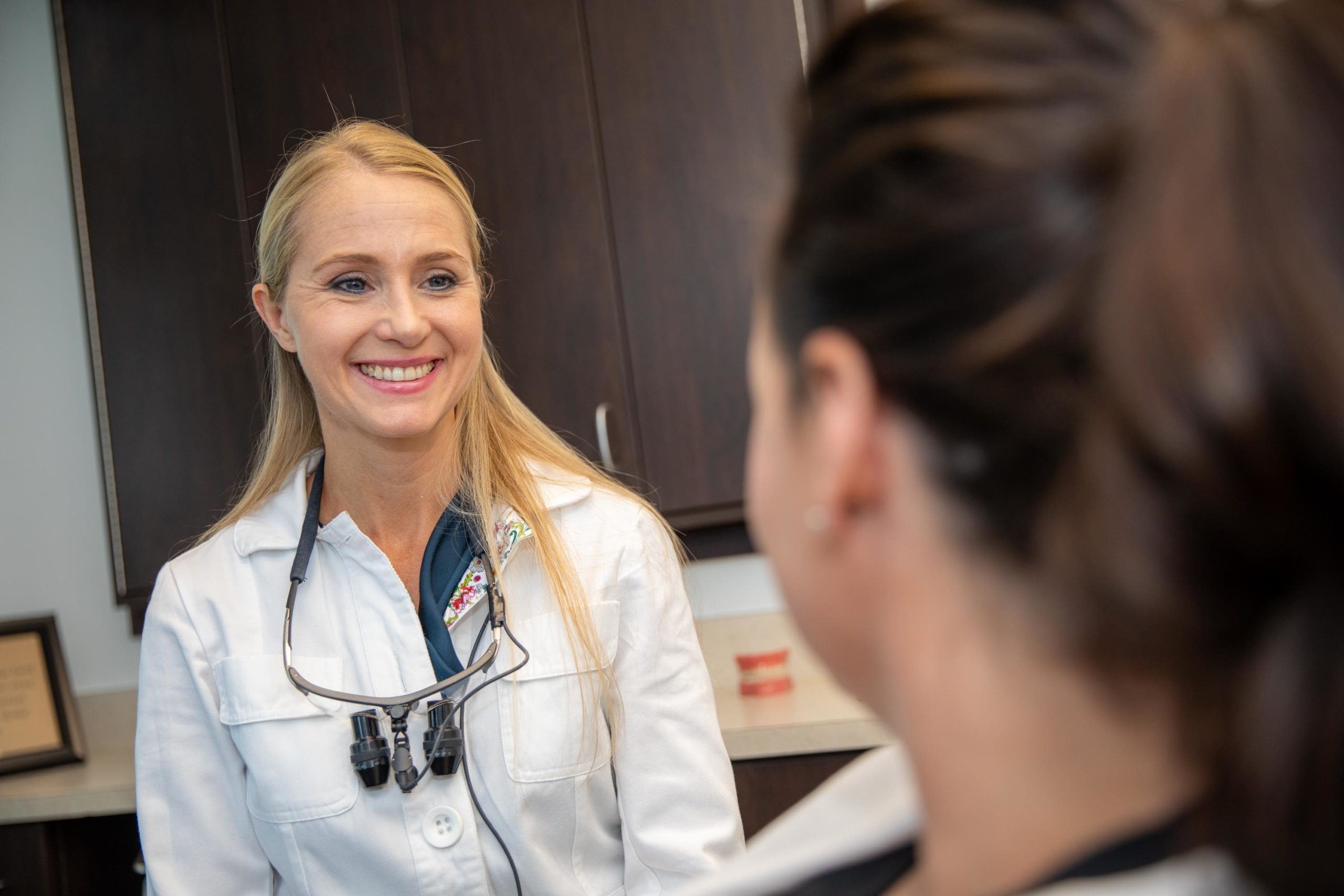 Dr Stamm with a Healthy Living Dental Patient