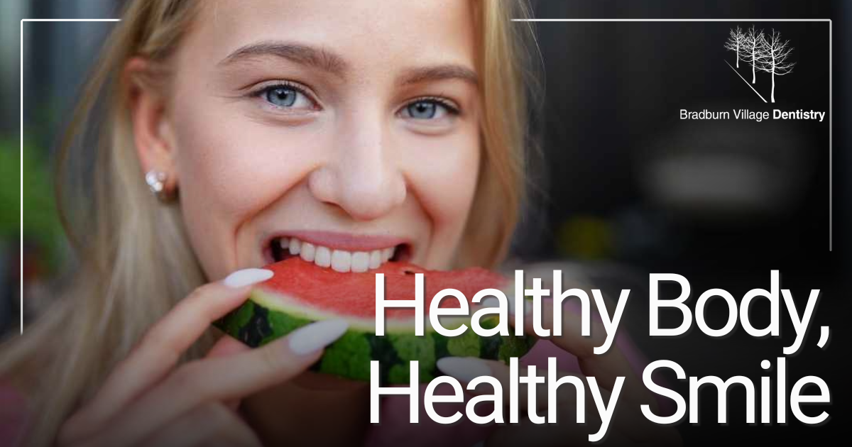 woman taking a bite of a watermelon slice